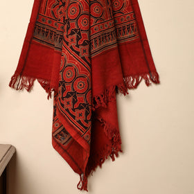 Red - cotton handloom towel65 - handcrafted