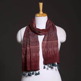  Ajrakh Hand Block Printed Pure Woolen Stole 