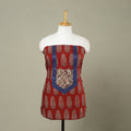Buy Red Ajrakh Print Patchwork Cotton Kurta Material