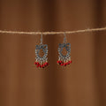 Red Anaisha German Silver Beaded Earrings