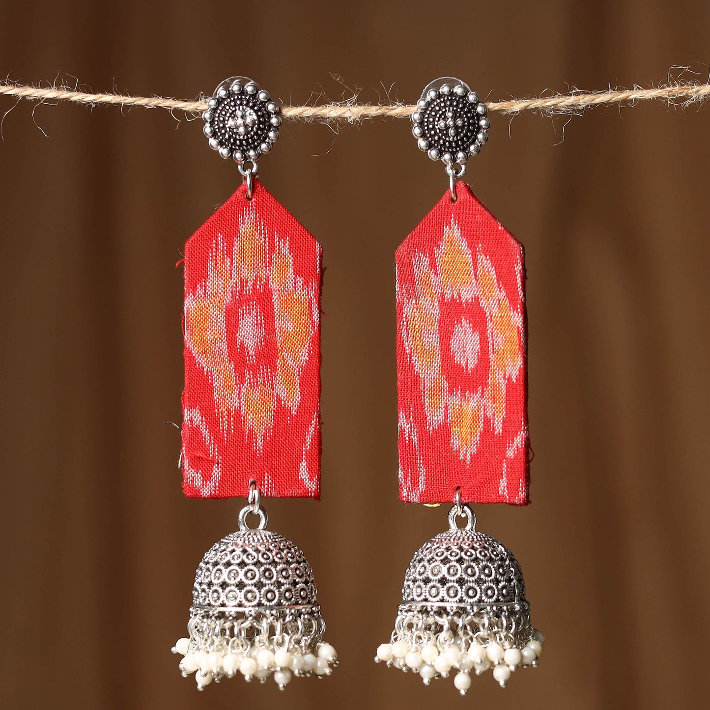 Red - anam gs fabart handmade earrings - handcrafted