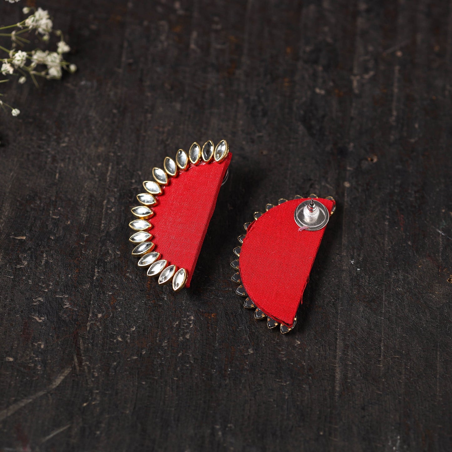 Anvika Stone Work Fabart Earrings Online