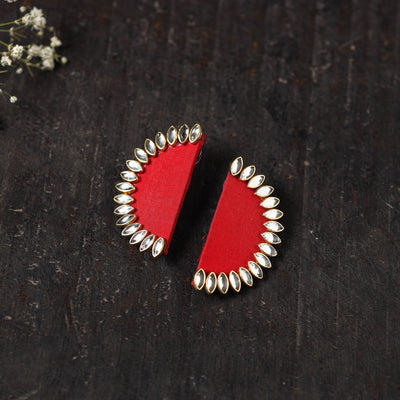 Anvika Stone Work Fabart Earrings Online