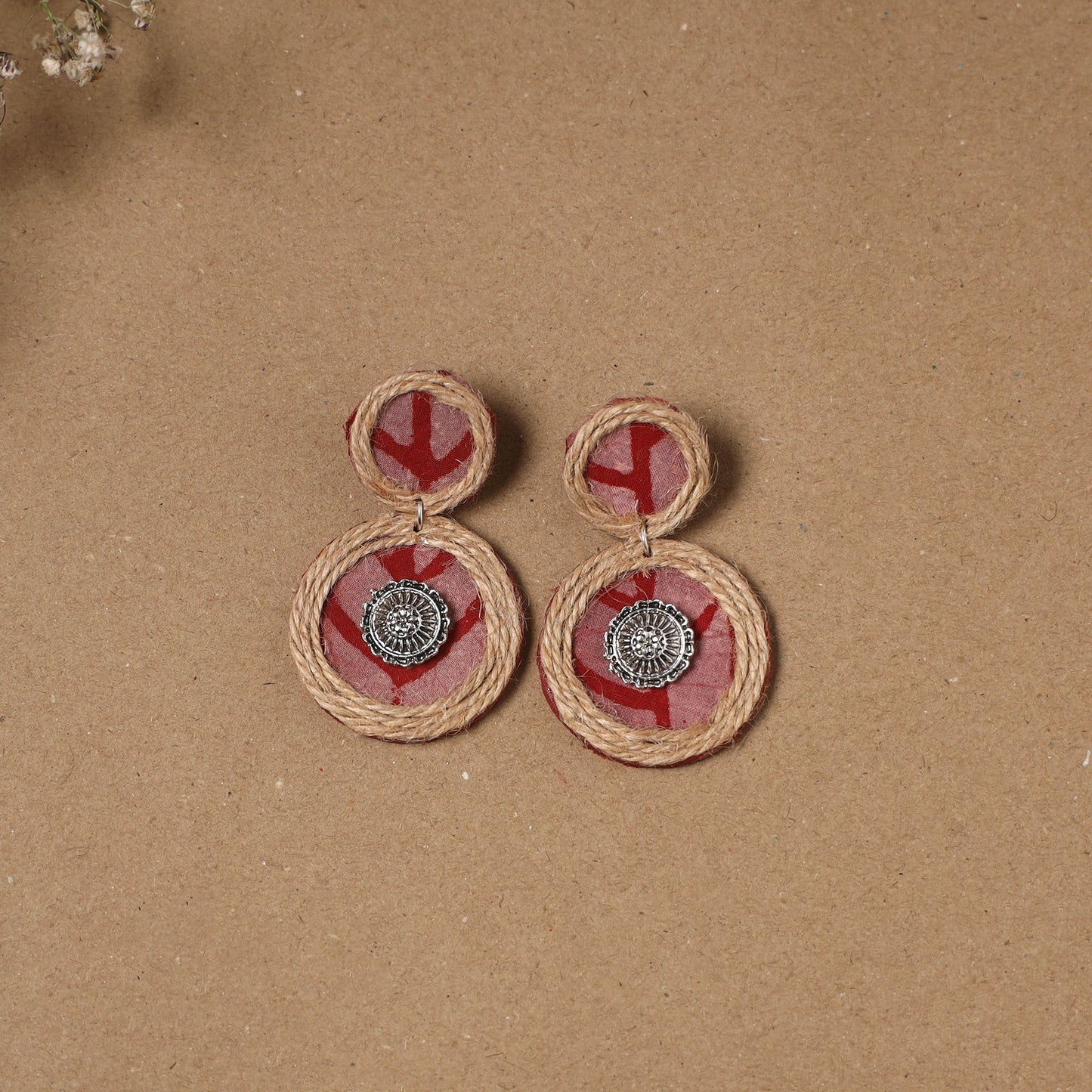 Arohi jute fabart handmade earrings - handcrafted