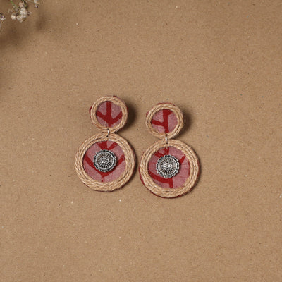 Arohi jute fabart handmade earrings - handcrafted