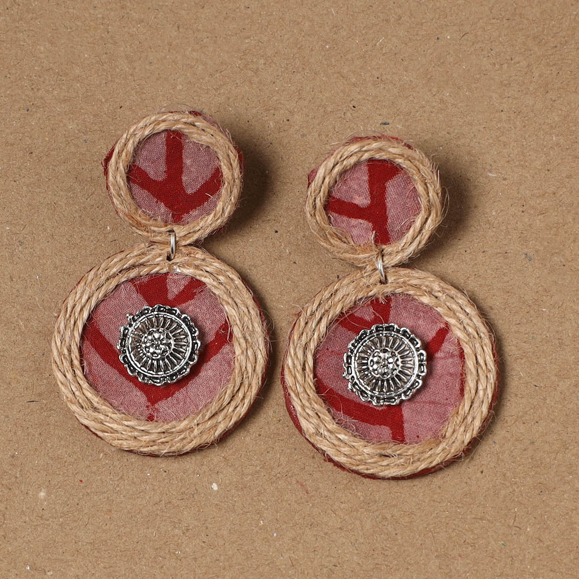 Arohi jute fabart handmade earrings - handcrafted