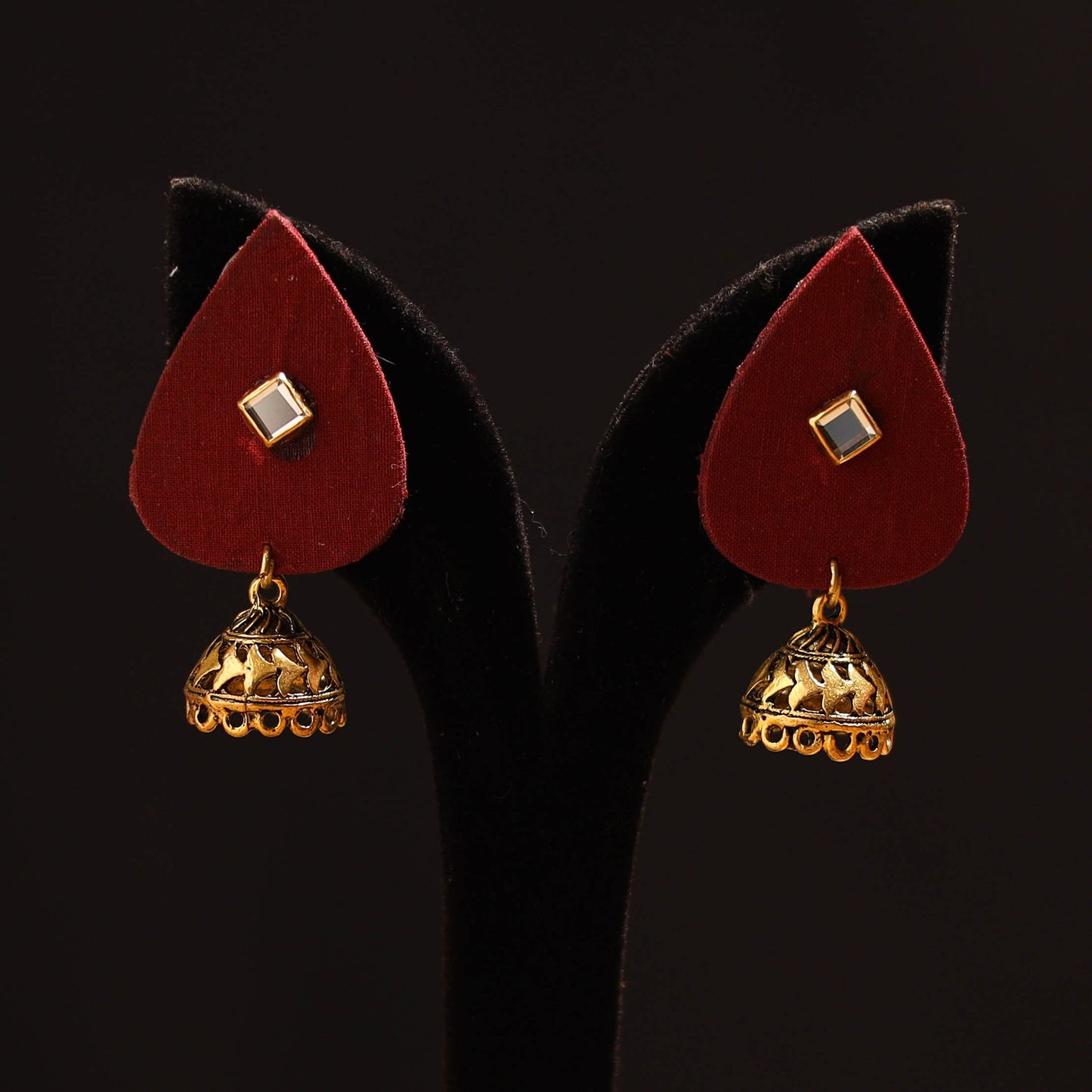 Avika Stone Work Fabart GS Jhumka Earrings