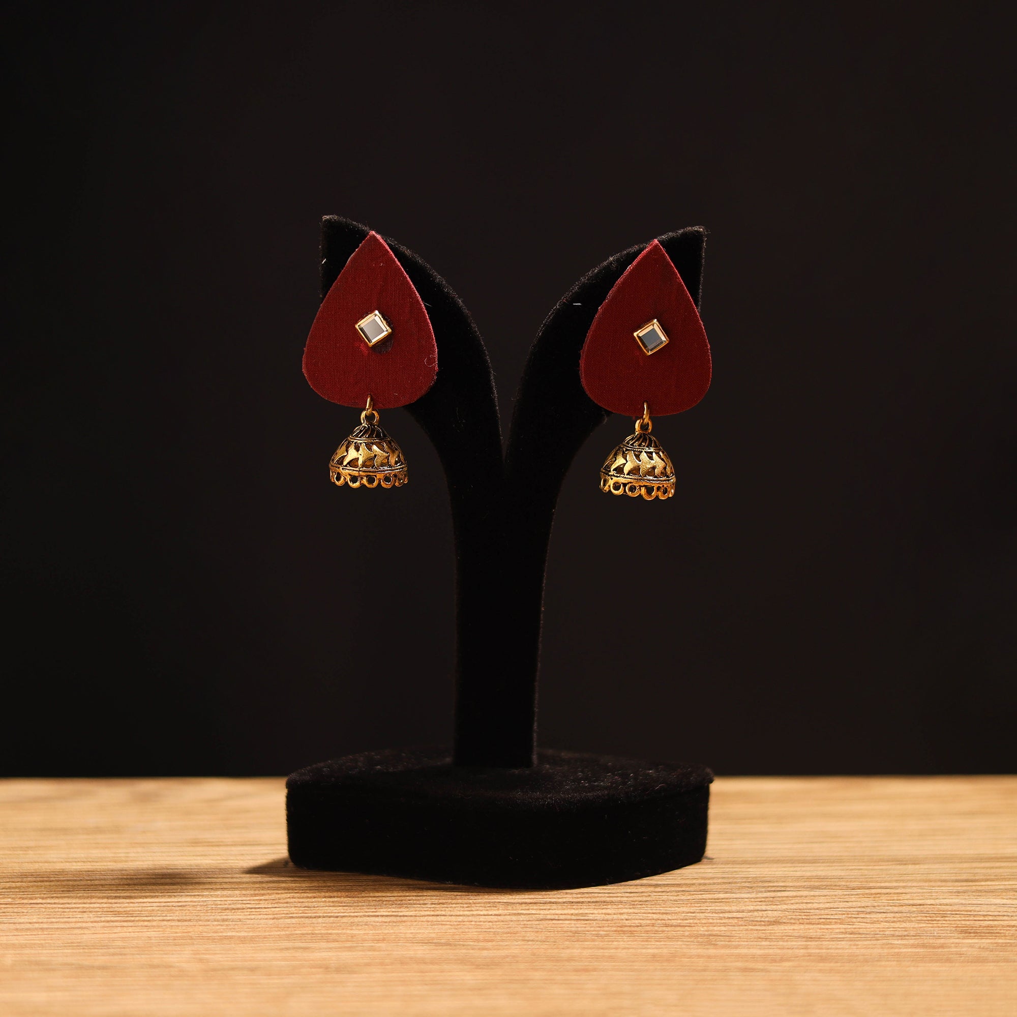 Black - Rupashi Handcrafted GS Fabart Earrings main image 1