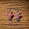 Red - ayesha handcrafted gs fabart phool kali earrings