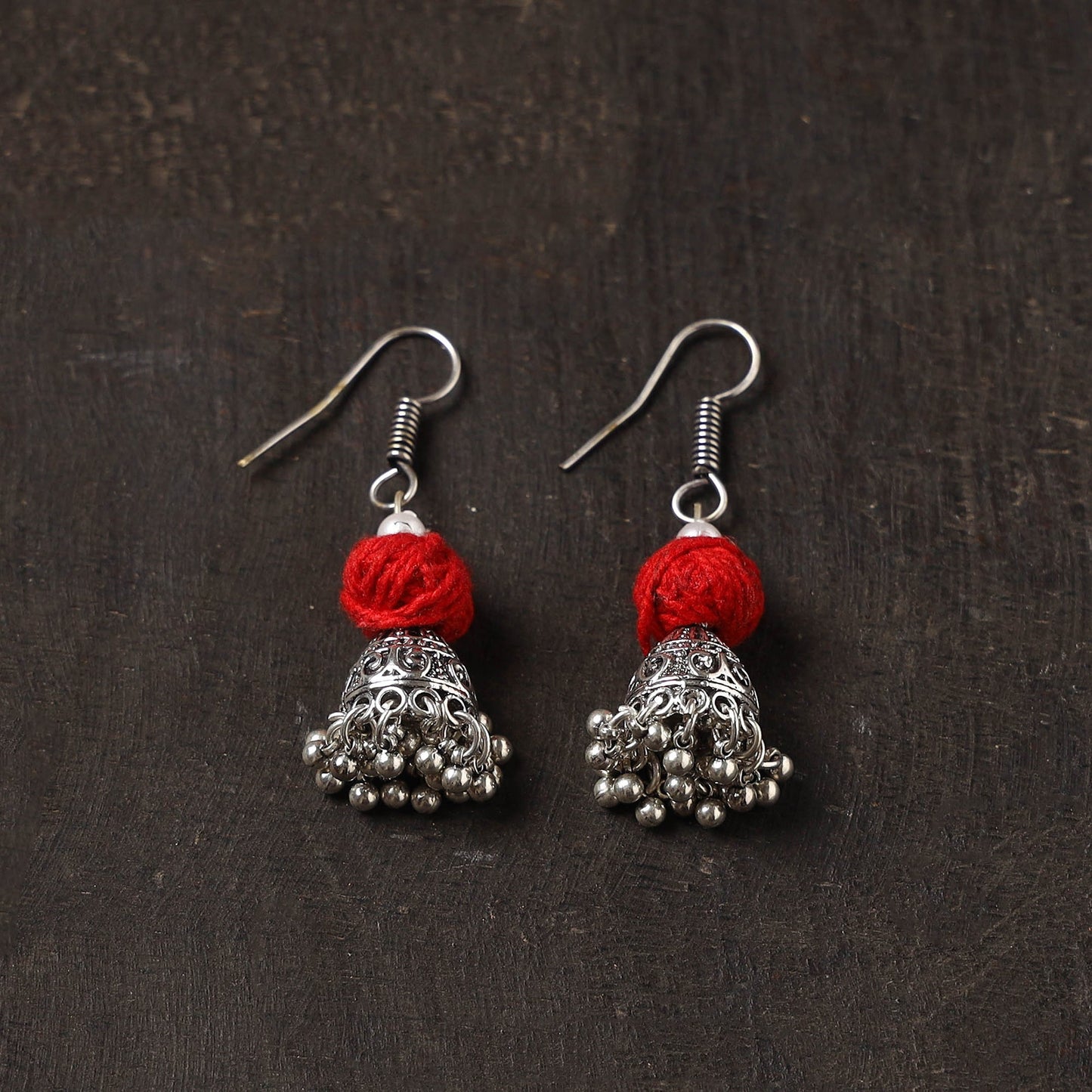 Ayushi german silver jhumki earrings - handcrafted