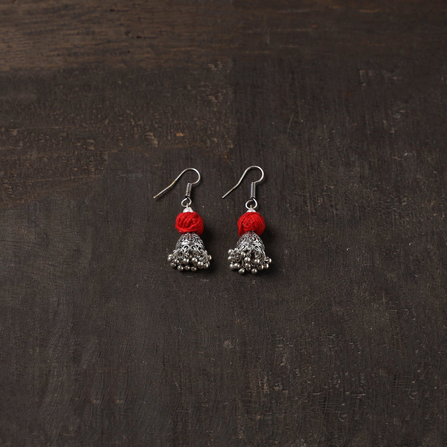 Ayushi german silver jhumki earrings - handcrafted