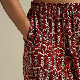 Red - bagh natural dyed cotton salwar 13 - handcrafted