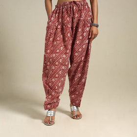 Red Bagh Block Print Natural Dyed Cotton Salwar