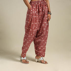 Red Bagh Block Print Natural Dyed Cotton Salwar
