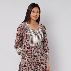 Buy Bagh Block Printed Cotton Long Kurta with Palazzo & Dupatta Set 14 Online l iTokri.com