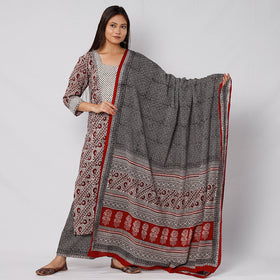 Buy Bagh Block Printed Cotton Long Kurta with Palazzo & Dupatta Set 14 Online l iTokri.com