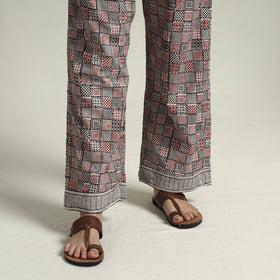 Red - bagh block printed cotton kurta with palazzo &