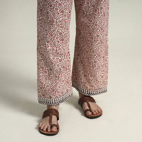 Red - bagh block printed cotton kurta with palazzo &