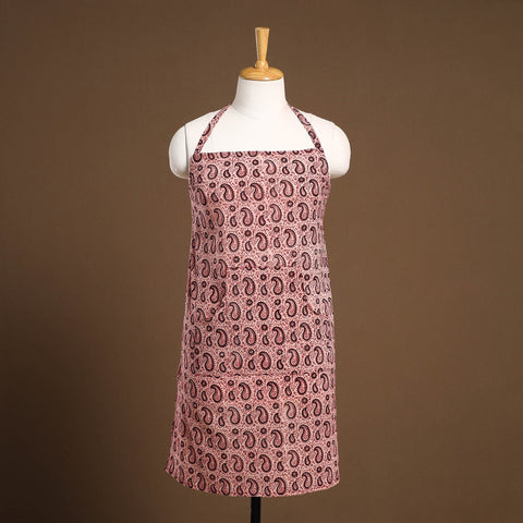 Buy Red Bagh Block Print Cotton Apron with Pocket