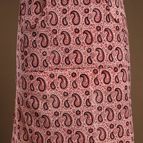 Buy Red Bagh Block Print Cotton Apron with Pocket
