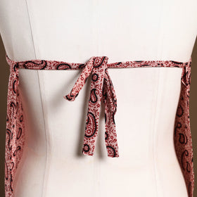 Buy Red Bagh Block Print Cotton Apron with Pocket
