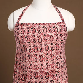 Buy Red Bagh Block Print Cotton Apron with Pocket