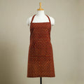 Buy Red Bagh Block Print Cotton Apron with Pocket