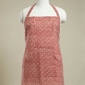 Buy Red Bagh Block Print Cotton Apron with Pocket