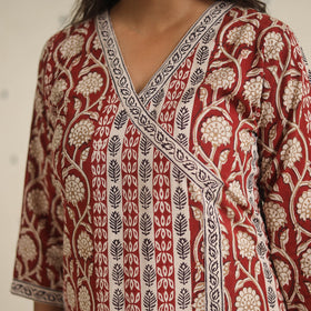 Red - bagh cotton suit set (set of 3) 01 - handcrafted