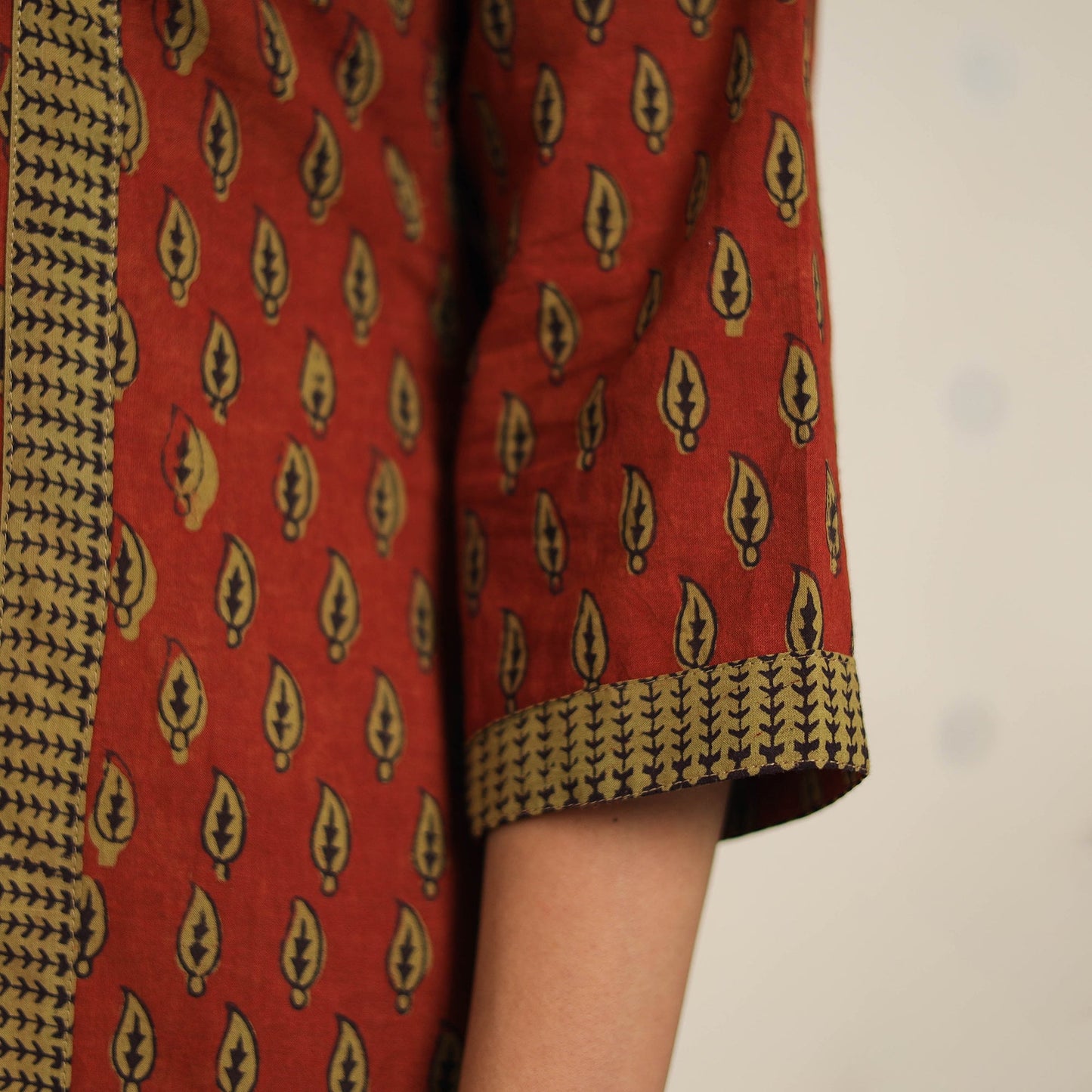 Red - bagh cotton suit set (set of 3) 04 - handcrafted