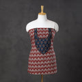 Red - Bagh Print Cotton Kurta Material with Patchwork (3m) 10