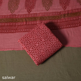 Bagh hand block print natural dyed cotton 3pc unstitched