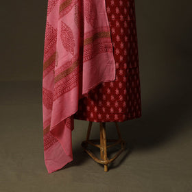Bagh hand block print natural dyed cotton 3pc unstitched