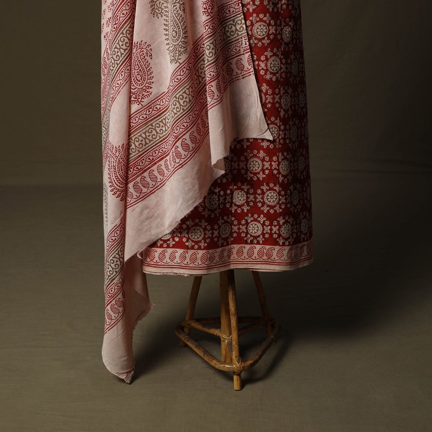 Bagh hand block print natural dyed cotton 3pc unstitched