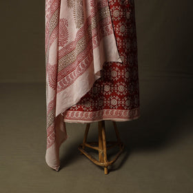 Bagh hand block print natural dyed cotton 3pc unstitched