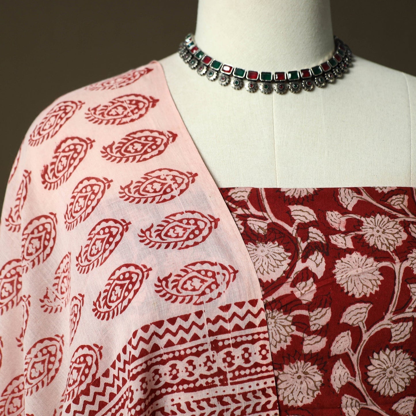 Bagh hand block print natural dyed cotton 3pc unstitched