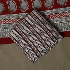 Bagh hand block print natural dyed cotton 3pc unstitched