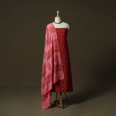 Bagh hand block print natural dyed cotton 3pc unstitched