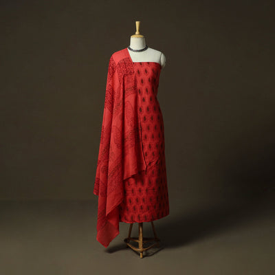 Bagh hand block print natural dyed cotton 3pc unstitched