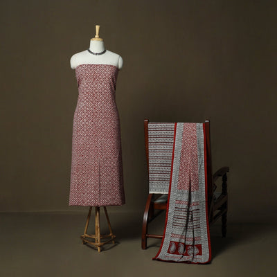 Bagh hand block print natural dyed cotton 3pc unstitched