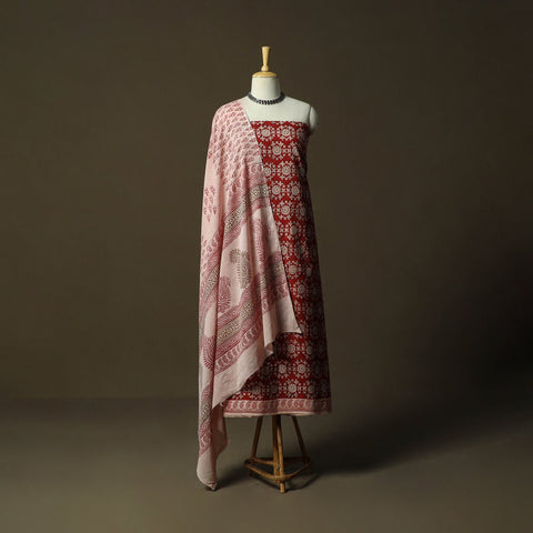 Bagh hand block print natural dyed cotton 3pc unstitched