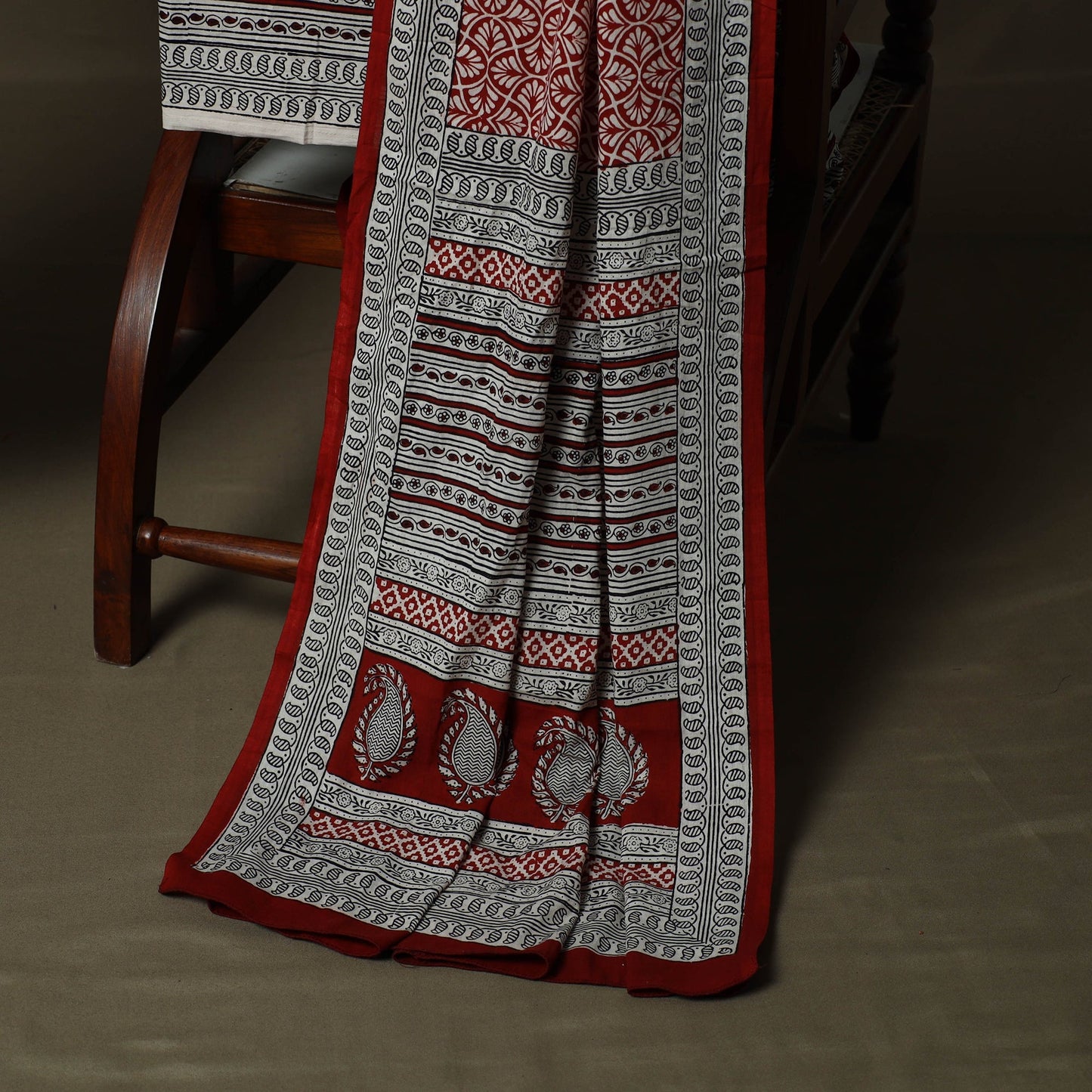 Bagh hand block print natural dyed cotton 3pc unstitched