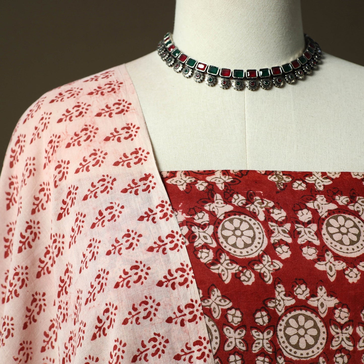 Bagh hand block print natural dyed cotton 3pc unstitched