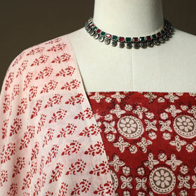 Bagh hand block print natural dyed cotton 3pc unstitched