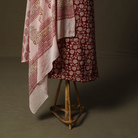 Bagh hand block print natural dyed cotton 3pc unstitched