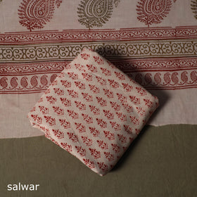 Bagh hand block print natural dyed cotton 3pc unstitched