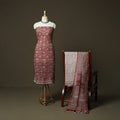 Bagh hand block print natural dyed kota doria cotton 3pc