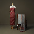 Bagh hand block print natural dyed kota doria cotton 3pc