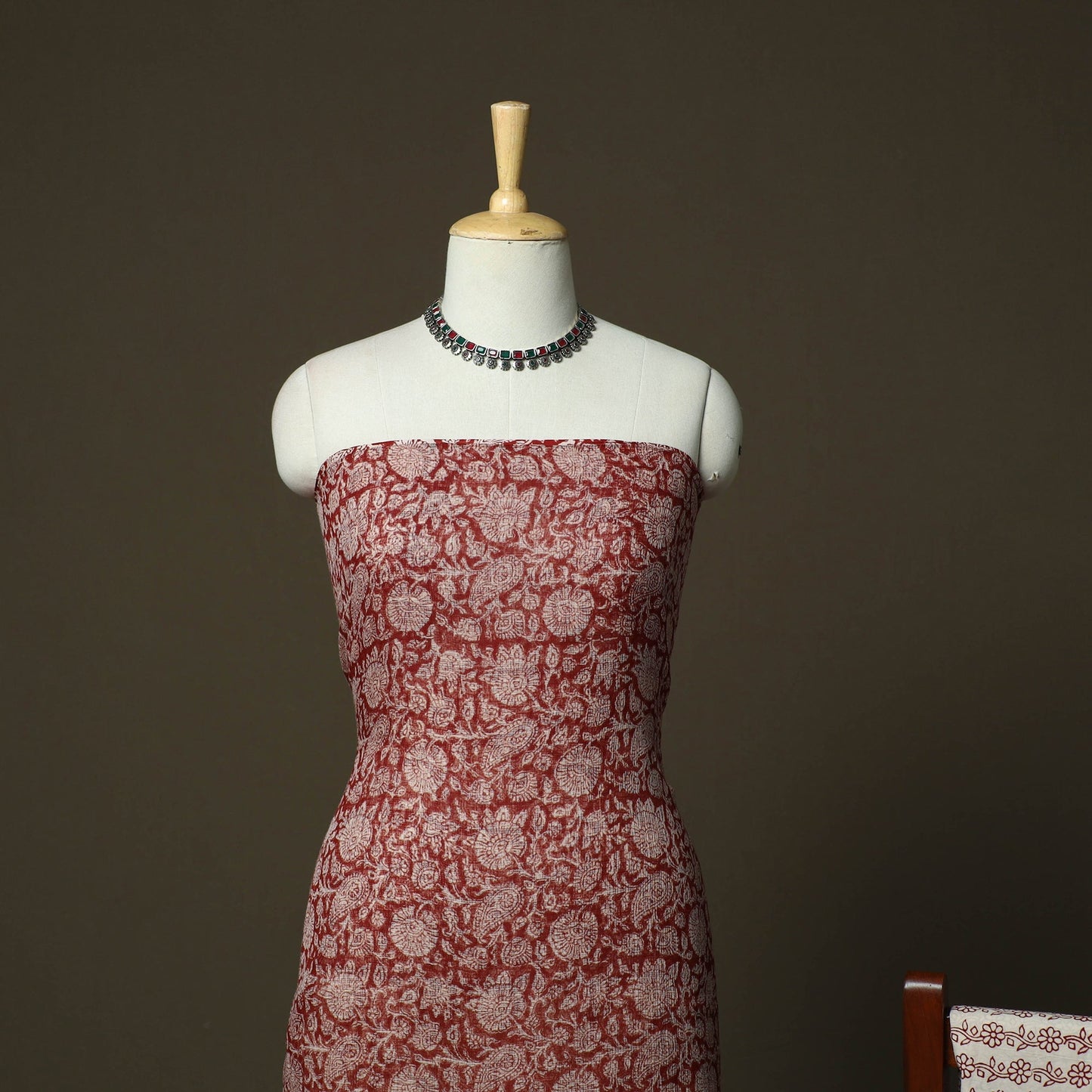 Bagh hand block print natural dyed kota doria cotton 3pc