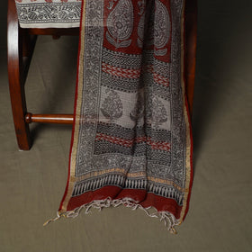 Bagh hand block print natural dyed kota doria cotton 3pc